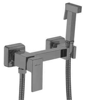 Гигиенический душ со смесителем Shevanik S137T оружейная сталь